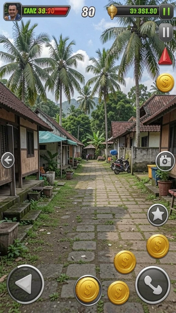 Level yang menantang dengan banyak rintangan.