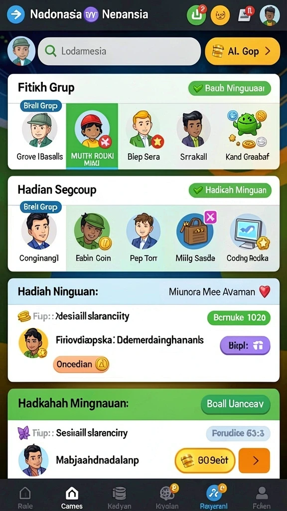 Fitur turnamen dengan hadiah menarik dan kompetitif.