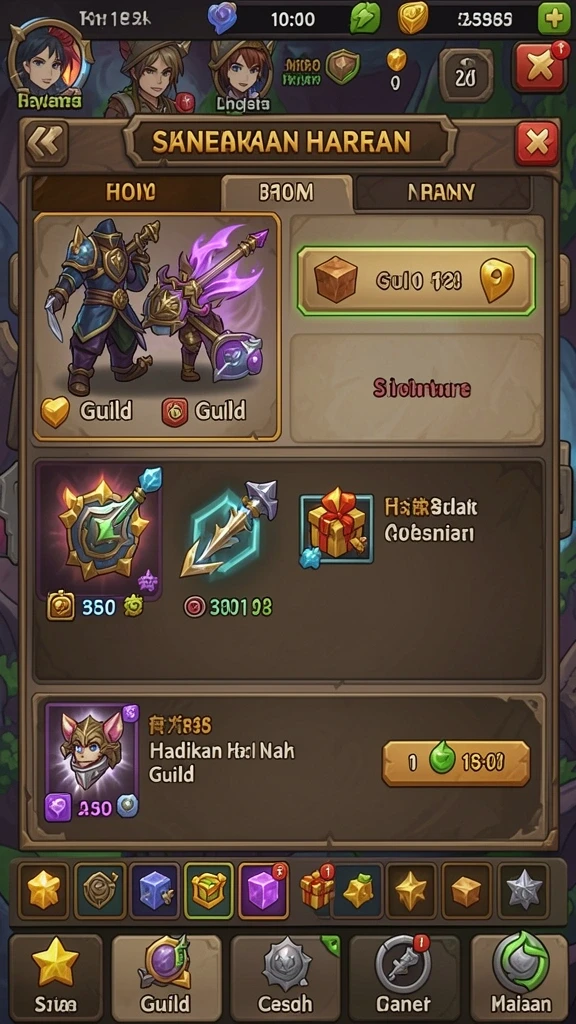 Karakter unik dengan berbagai skin yang menawan.