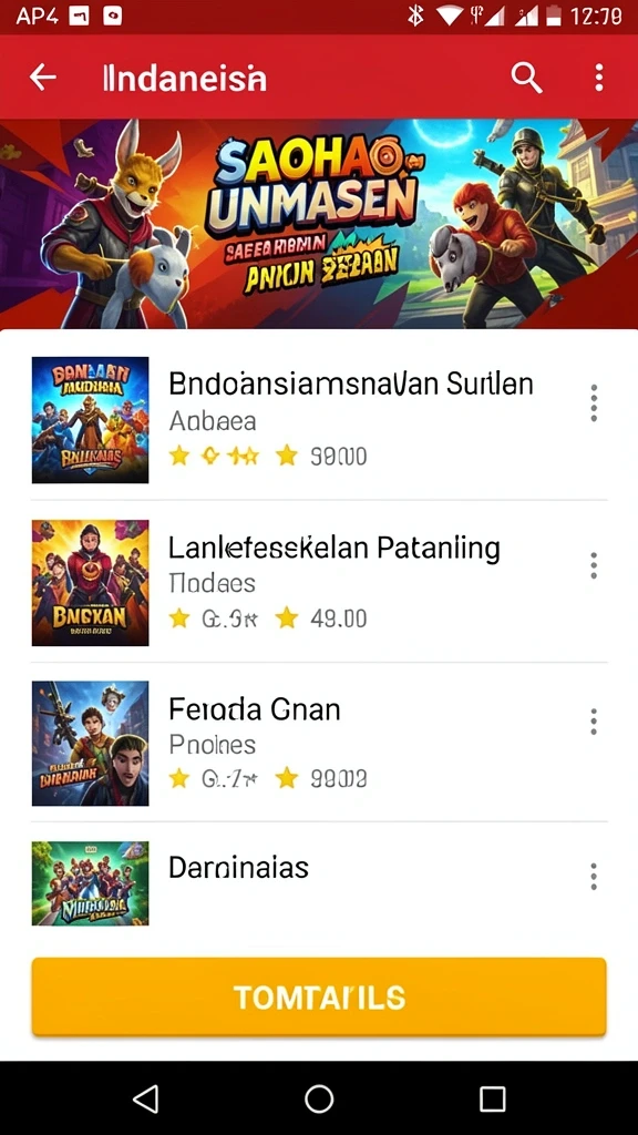 Tampilan awal permainan dengan karakter utama yang atraktif.
